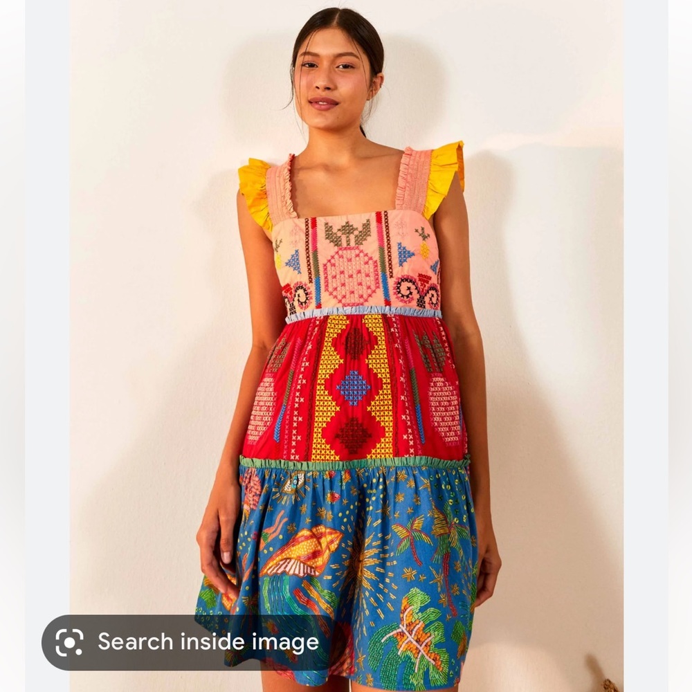 Farm rio NWT embroidered multi dress